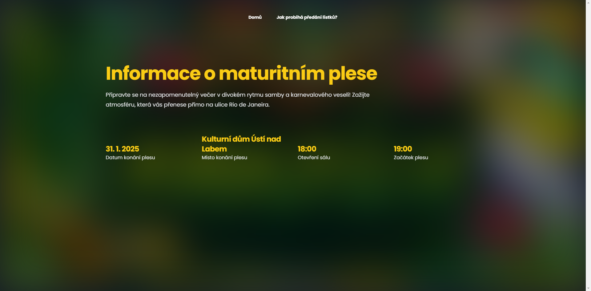 Frontend maturitní ples brazílie