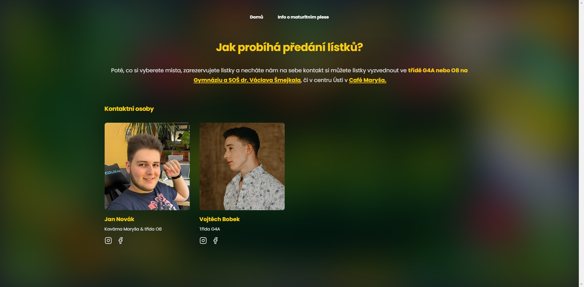 Frontend maturitní ples brazílie